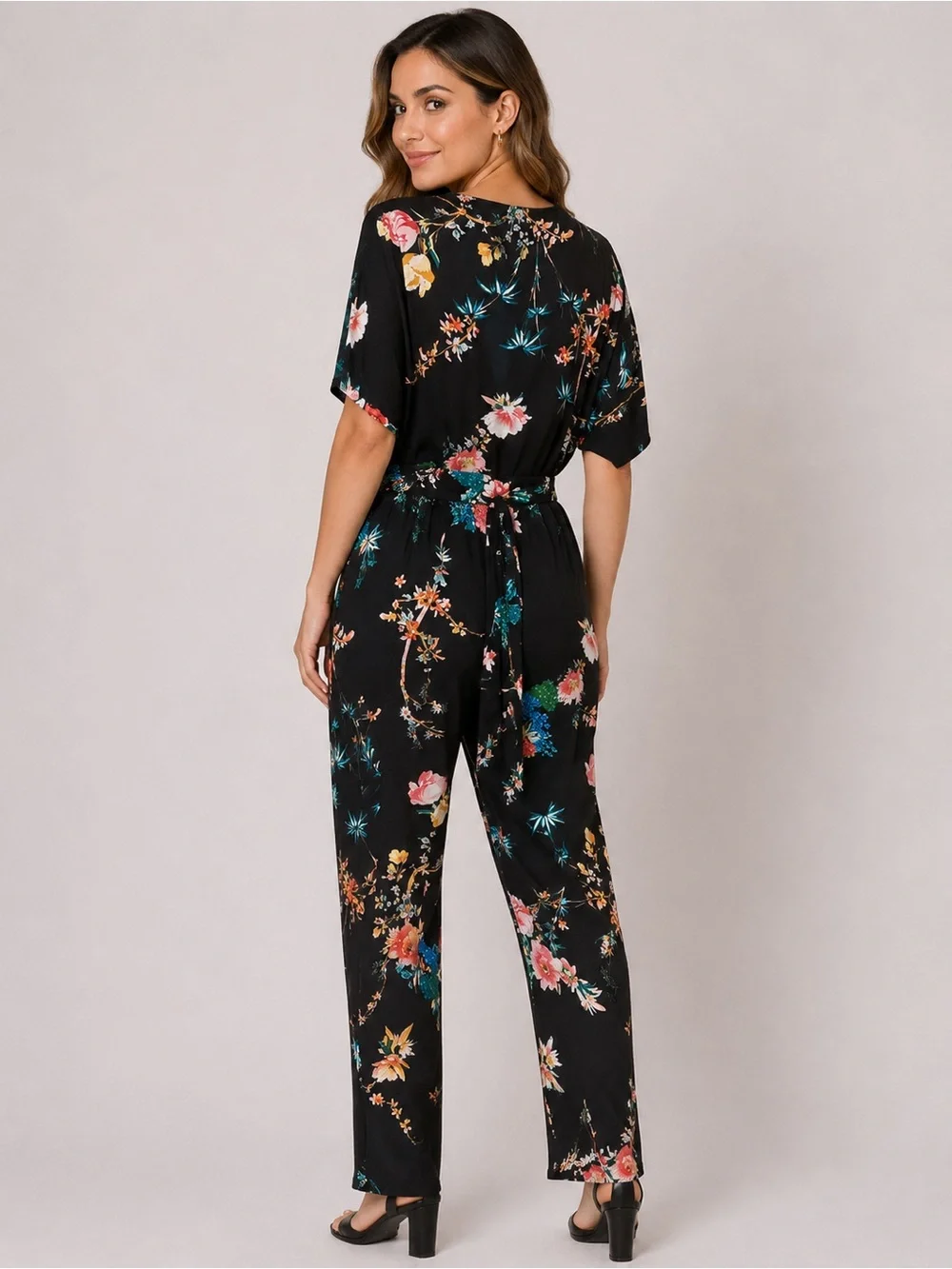 INC International Concepts Floral Maxi Dress Black Multi Size Medium - Picture 3 of 6